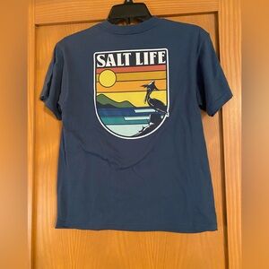 Salt Life Boys Navy Pelican Cotton T-Shirt NWT Size M